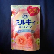 日本 牛乳石鹼 牛乳沐浴乳玫瑰花香補充包200ml
