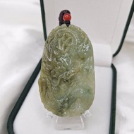 黃加綠 霸氣龍牌 吊墜 牌件 | 天然緬甸玉A貨翡翠