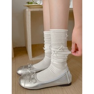 stokin anti slip stokin Socks Women Ballet Style Bow Sweet Mesh Socks