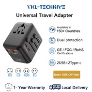 Universal Travel Adapter 35W with USB-A & Type-C | Global Plug Adapter for UK EU US AU | Fast Chargi