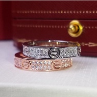 (in stock) Cart'ier‘s explosive narrow version LOVE starry sky ring, rose gold, white gold, and thre