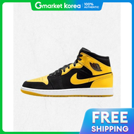 Nike | รองเท้าผ้าใบผู้ชาย Air Jordan 1 Mid SE สีดำขาวบลัดเมท HJ6654-071 สไตล์วิทยาลัย สปอร์ตเวียร์