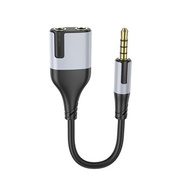 BOROFONE CABLE BL19 CREATOR 2 IN 1 - JACK 3,5MM MALE TO 2XJACK 3,5MM FEMALE - 15 CM BLACK
