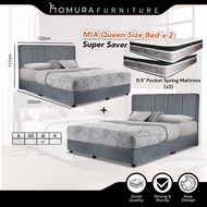 🔥2 SETS BUNDLE🔥HOMURA 3IN1 BEDROOM SET_MIA COMBO QUEEN Divan Set / Set Bilik Moden /Bedroom Set Mode