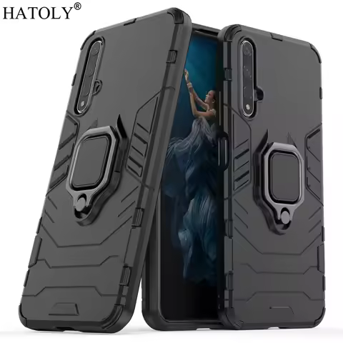 For Huawei Nova 5T Case Cover for Huawei Nova 5T Finger Ring Phone Case Hard PC TPU Shell Bumper Arm