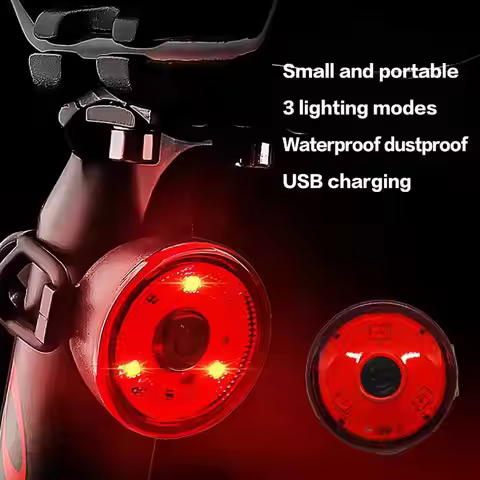 Bike Tail Light Headlight Bike Rear Light USB Charging Waterproof Bike Safe Light 3 Modes LED Riding