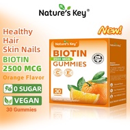 [NEW LAUNCH]Nature's Key Biotin Gummies 2500mcg - Vitamin C, E & B5 Blend for Hair, Skin & Nails