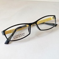 長方形眼鏡 黑配黃 極簡輕巧鏡框 鎢碳塑鋼 #23衣櫃出清