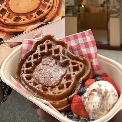 Cartoon Cat Waffle Machine Commercial 2 PCS Bread Maker 220V Electric Cute Cat Cake Maker