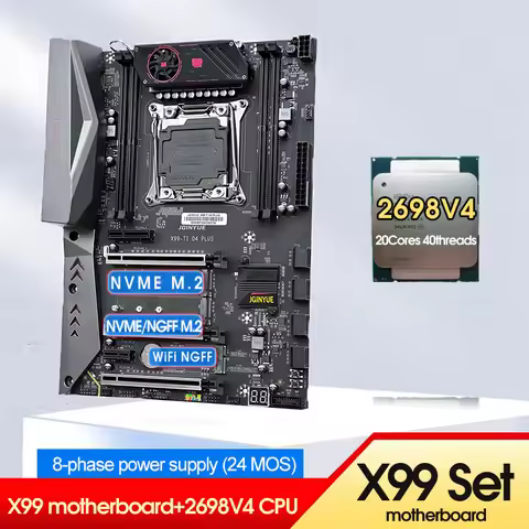 X99 D4 Motherboard LGA 2011-3 Combo KIT with Xeon E5 2698 V4 CPU Support DDR4 RAM NVME NGFF M.2 WIFI