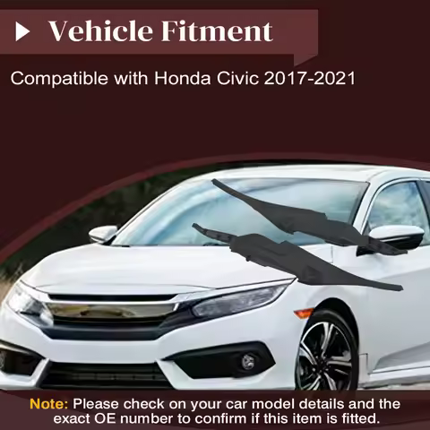 2Pcs Front Windshield Wiper Cowl Extension Trim Cover 74220-TEA-T00 74270-TEA-T00 For Honda Civic 20