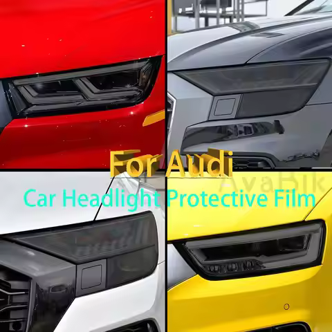 For Audi Q2 Q3 F3 8U Q5 Q7 4M Q8 SQ2 SQ5 SQ8 RSQ3 RSQ8 Car Headlight Tint Smoked Black Protective Fi