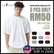 LeVent Cotton T-Shirt Unisex Plain Round Neck T-Shirt Kosong