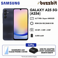 【8GB + 256GB】Samsung Galaxy A25 5G (A256) With 25W Fast Charging PD Power Adapter &amp; Clear Phone Cover - 6.5 Inch - Android Smartphone
