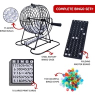 GOTHINK Bingo Game Set for Adults and Kids - Included 8" Metal Wheel Cage, 75 Calling Balls, Master 
