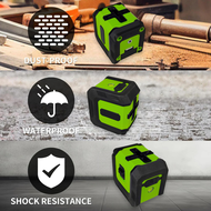Laser Level Self Leveling 2 Line 520nm Waterproof Battery AA