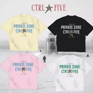[PEINN] Ctrl Five Private Zone BOXY Men's and Women's T-shirt Sharp Print Cotton Fabric Ful Tag Mac 