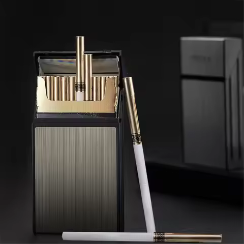 Slim 100mm Metal Portable Cigarette Box 20pcs Capacity Cigarette Case Cigar Tobacco Holder Pocket Bo
