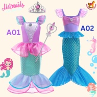 (พร้อมส่ง) ชุดนางเงือกเด็ก ชุดแอเรียล ชุดแอเรียลเด็ก เจ้าหญิงแ(Ready to ship) Children's mermaid cos
