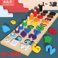 全城熱賣 - 【新品】三合一數字形狀對數板丨兒童早教益智數字積木丨1-2周歲寶寶拼圖認知智力開發玩具3-6男女孩