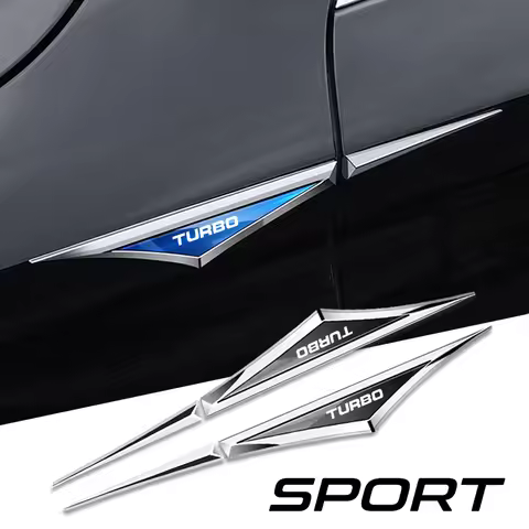 2pcs 3d alloy car stickers car accsesories accessory for car turbo sport