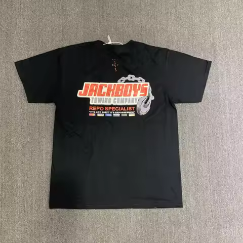 Travis Scott Cactus Jack Jackboys Rrpo Tee Peripheral Rap Short Sleeve T-shirt High Quality Luxury B