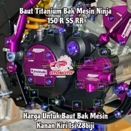 MESIN RIGHT ENGINE BLOCK TITANIUM BOLT NINJA 150 R RR SS ORIGINAL GR5 PTITANIUM VIETNAM ENGINE COVER