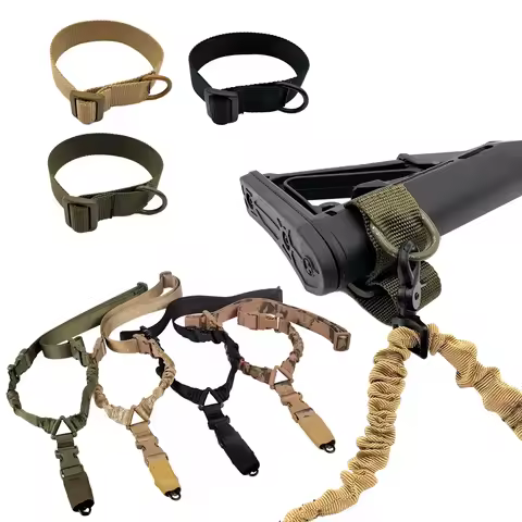 Tactical ButtStock Sling Adapter Rifle Stock Gun Strap Hunting Single Point Shoulder Strap Airsoft P