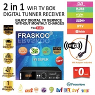 ((FREE WIFI DONGLE)) Fraskoo F9 Super DVB S2 T2 Mytv Decoder T2 Streaming Media Player TV Ninmedia