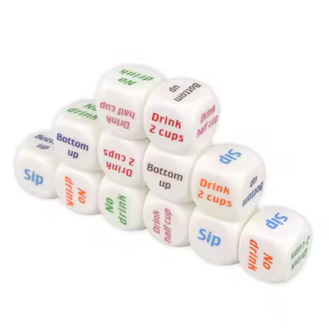 2pc 20mm Drinking Wine Mora English Dice Adult Bar Games Gambling Lovers Party Pub Drink Decider