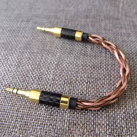 Hand Made 10cm AUX Cable 3.5mm to 3.5mm Male 8 core braided Stereo Audio Cable For Sony ibasso Fiio 