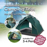 Automatic Foldable Camping Tent 3-4 Person Pop-up Spacious Outdoor Waterproof Lightweight Kemah Berk