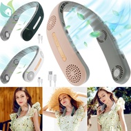 Portable Neck Fan Bladeless Cooling Fans with 3 Wind Speeds 2400mAh Rechargeable Headphone Design Pe