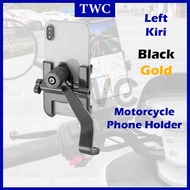 TWC Fon Motor Holder Motorcycle Mount Bike Metal Aluminum Alloy with 360 Degree Rotation Adjustable 