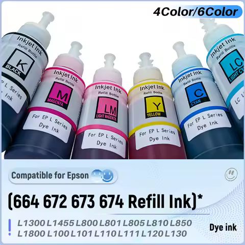 664 672 673 674 Compatible Refill Ink for EPSON EcoTank T664 T672 T673 T674 and for L800 L805 L810 L