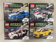 LEGO 樂高 Speed 絕版 75873 Audi R8 LMS ultra, 75872 Audi R18 e-tron quattro, 75871 Ford Mustang GT, 75870 Chevrolet Corvette Z06 合售