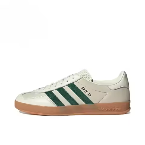 Adidas Originals Gazelle Indoor Men Women Skateboarding Shoes Anti-Slip Hard-Wearing White Green Sne
