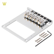 [caesar_orlando.my]6 Roller Saddle 6 String Humbucker Guitar Bridge for Tele  Guitar (Chrome)