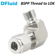 SS316 Male Elbow BSPP G Thread to LOK 1/8" 1/4" 3/8" 1/2" BSP to 3 6 8 10 mm Tube Fitting ISO228/1 3