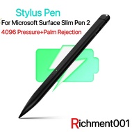 Stylus Pencil Slim Pen 2 for Microsoft Surface Pro8/Pro9/Pro X/Go/Book/Laptop Studio 4096 Pressure Palm Rejection S Pen