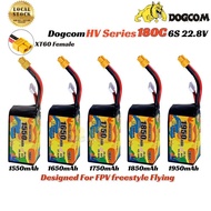 Dogcom 1950mAh 1850mAh 1750mAh 1650mAh 1550mAh 180C HV Series 6S 22.8V Lipo Battery With XT60 Plug D