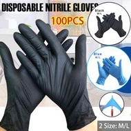 **包郵** 黑色 大碼100隻 一次性手套 無粉丁腈檢查手套 丁腈手套 厚款 無粉手套 塑膠手套 一次性手套 拋棄式手套 黑色手套