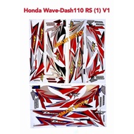 Honda Wave Dash110 RS (1) V1 Body Stripe Body Sticker Red/Purple/Red