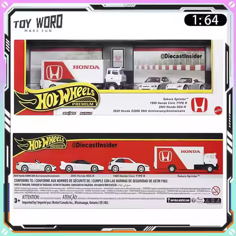1/64 Hot Wheels Premium Honda Garage Series Car Model GMH39 Honda Civic Type R NSX-R Collectible Toy