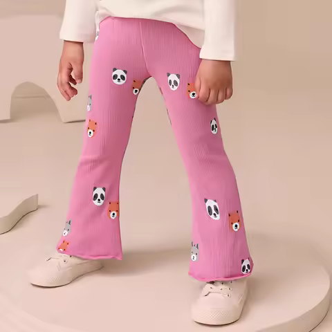 Little maven Autumn Spring Toddlers Girls Pants Cotton Trousers Kids Clothes Cartoon Panda Leggings 