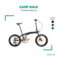 Camp GOLD 10 Speed Foldable Bi-Fold Bicycle 20 inch | Foldie Folding Bike | Singapore | Mobot |