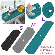 S 灰色 矽膠水龍頭防濺瀝水墊 水槽浴室水龍頭接水器保護墊墊