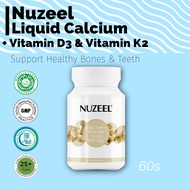 Nuzeel Liquid Calcium With D3 & K2 60s | Support Healthy Bones & Teeth [08/26]