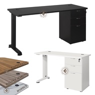 4ft/5ft Office Table c/w Fixed Drawer 2D1F / Study Table Desk / Writing Table / Meja Pejabat Office
