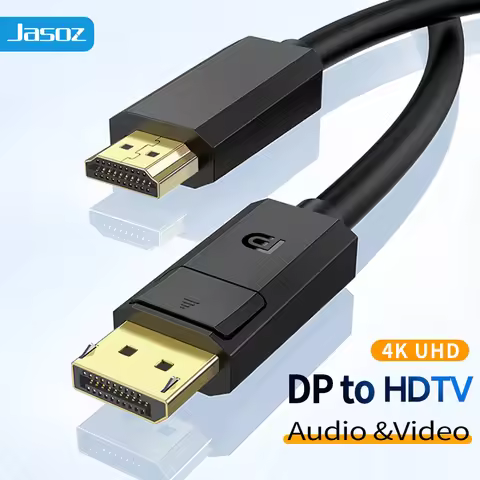 Jasoz DisplayPort to HDMI-Compatible Cable 4K DP to HDMI Adapter Display Port Video Audio Cable for 
